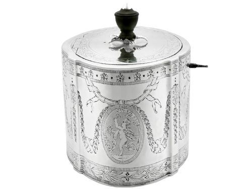 fig 3. Antique George III Sterling Silver Locking Tea Caddy (1783)