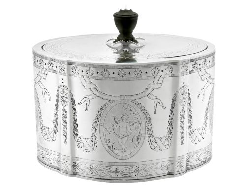 fig 4. Antique George III Sterling Silver Locking Tea Caddy (1783)