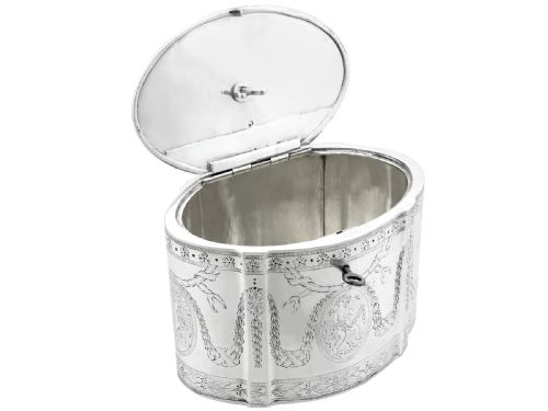fig 6. Antique George III Sterling Silver Locking Tea Caddy (1783)