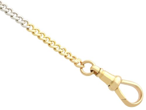 fig 2. Antique 18ct Yellow Gold and Platinum Ladies Fob Watch Chain Circa 1910