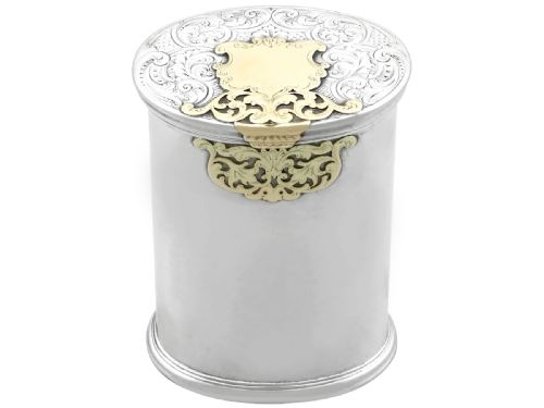 ANTIQUE VICTORIAN SCOTTISH STERLING SILVER AND 15CT YELLOW GOLD BOX - ADDITIONAL PHOTO 3