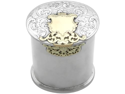 ANTIQUE VICTORIAN SCOTTISH STERLING SILVER AND 15CT YELLOW GOLD BOX - ADDITIONAL PHOTO 4
