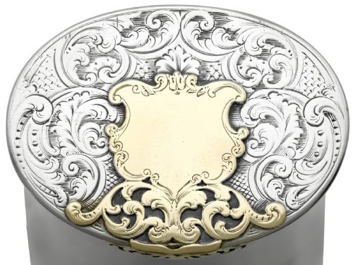 ANTIQUE VICTORIAN SCOTTISH STERLING SILVER AND 15CT YELLOW GOLD BOX - ADDITIONAL PHOTO 9