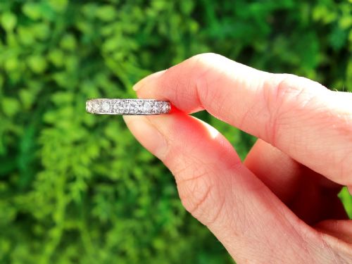 fig 1. An 18ct white gold full eternity ring set with a continuous circle of round diamonds.