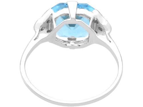 ANTIQUE 284CT AQUAMARINE AND 010CT DIAMOND AND 18CT WHITE GOLD DRESS RING CIRCA 1935 - ADDITIONAL PHOTO 6