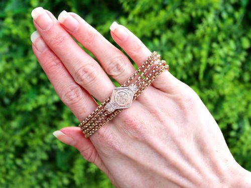 ANTIQUE 9CT YELLOW GOLD CHAIN BRACELET CIRCA 1890 - ADDITIONAL PHOTO 1