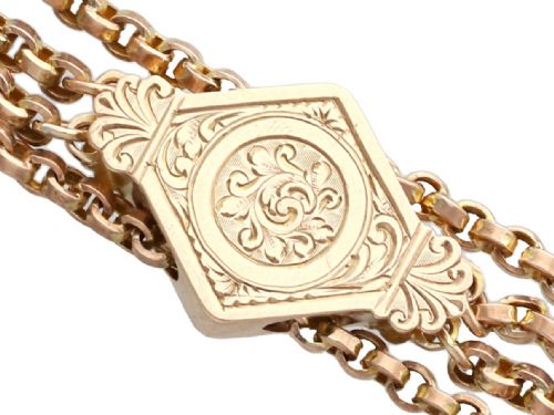 ANTIQUE 9CT YELLOW GOLD CHAIN BRACELET CIRCA 1890 - ADDITIONAL PHOTO 4