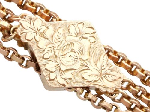 ANTIQUE 9CT YELLOW GOLD CHAIN BRACELET CIRCA 1890 - ADDITIONAL PHOTO 5