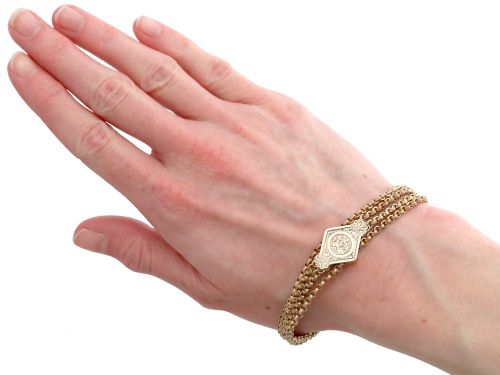 ANTIQUE 9CT YELLOW GOLD CHAIN BRACELET CIRCA 1890 - ADDITIONAL PHOTO 9