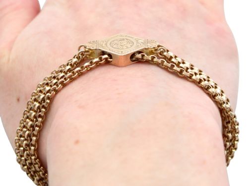 ANTIQUE 9CT YELLOW GOLD CHAIN BRACELET CIRCA 1890 - ADDITIONAL PHOTO 11