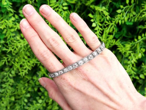 fig 1. Antique 7.85ct Diamond and 18ct White Gold Bracelet Circa 1915