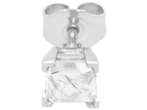 fig 2. 1.77ct French Cut Diamond and Platinum Stud Earrings - Antique and Contemporary