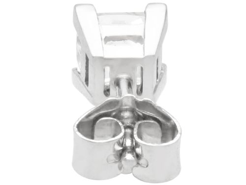 fig 3. 1.77ct French Cut Diamond and Platinum Stud Earrings - Antique and Contemporary