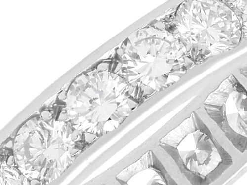 fig 3. An 18ct white gold full eternity ring set with a continuous circle of brilliant-cut diamonds and featuring a pierced inner gallery.
