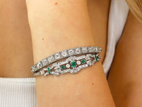 fig 2. Antique 7.85ct Diamond and 18ct White Gold Bracelet Circa 1915