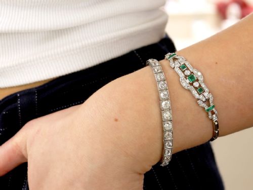 fig 3. Antique 7.85ct Diamond and 18ct White Gold Bracelet Circa 1915