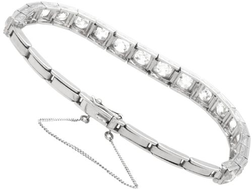fig 7. Antique 7.85ct Diamond and 18ct White Gold Bracelet Circa 1915
