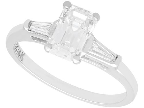 Antique 1.36ct Diamond and 14ct White Gold Solitaire Ring Circa 1930