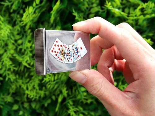 fig 2. Antique Edwardian Sterling Silver and Enamel Vesta Case (1902)