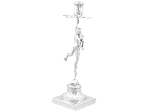 ANTIQUE ITALIAN SILVER CANDLESTICKS CIRCA 1750 - ADDITIONAL PHOTO 4