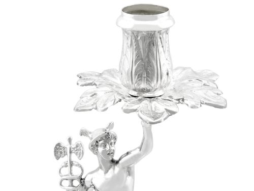 ANTIQUE ITALIAN SILVER CANDLESTICKS CIRCA 1750 - ADDITIONAL PHOTO 6