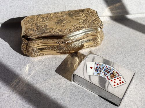 fig 3. Antique Edwardian Sterling Silver and Enamel Vesta Case (1902)