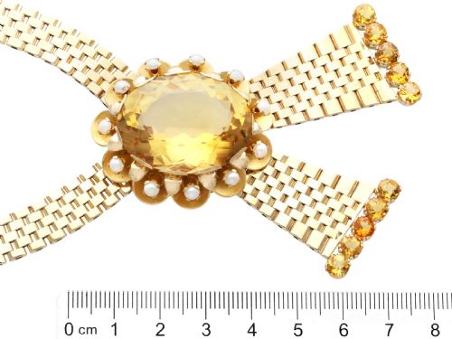 VINTAGE 6850CT CITRINE AND PEARL 9CT YELLOW GOLD NECKLACE 1957 - ADDITIONAL PHOTO 7