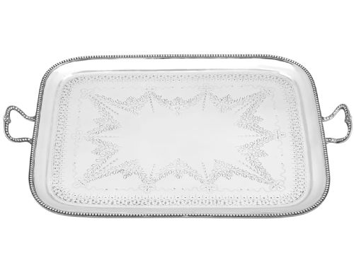 Antique Victorian Sterling Silver Drinks/liqueur Tray (1865)