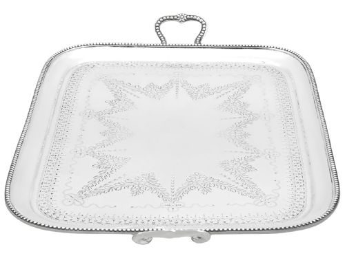 fig 3. Antique Victorian Sterling Silver Drinks/Liqueur Tray (1865)
