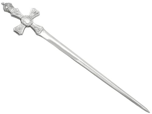 VINTAGE STERLING SILVER QUEEN ELIZABETH II COMMEMORATIVE LETTER OPENER 1953 - ADDITIONAL PHOTO 3