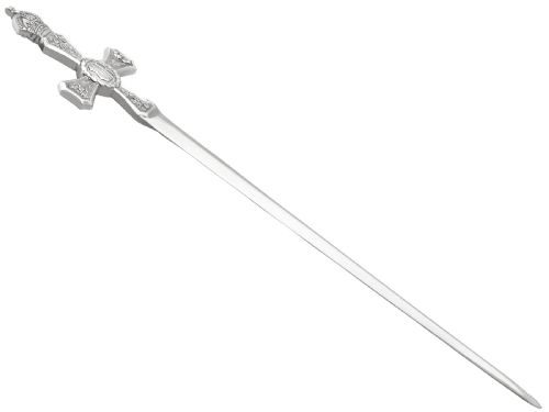 VINTAGE STERLING SILVER QUEEN ELIZABETH II COMMEMORATIVE LETTER OPENER 1953 - ADDITIONAL PHOTO 4