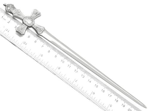 VINTAGE STERLING SILVER QUEEN ELIZABETH II COMMEMORATIVE LETTER OPENER 1953 - ADDITIONAL PHOTO 6