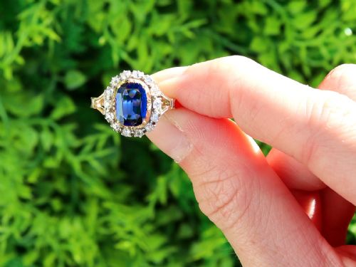 fig 1. Antique 1.20ct Burmese Sapphire and 0.56ct Diamond, 18ct Yellow Gold Ring Circa 1915