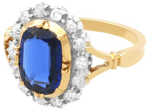 fig 3. Antique 1.20ct Burmese Sapphire and 0.56ct Diamond, 18ct Yellow Gold Ring Circa 1915