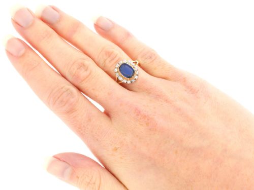 fig 6. Antique 1.20ct Burmese Sapphire and 0.56ct Diamond, 18ct Yellow Gold Ring Circa 1915