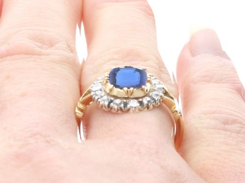 fig 8. Antique 1.20ct Burmese Sapphire and 0.56ct Diamond, 18ct Yellow Gold Ring Circa 1915
