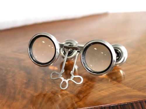 ANTIQUE VICTORIAN STERLING SILVER FOLDING OPERA GLASSES 1895 - ADDITIONAL PHOTO 3