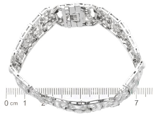 ANTIQUE ART DECO 3325CT DIAMOND AND 030CT EMERALD PLATINUM BRACELET CIRCA 1930 - ADDITIONAL PHOTO 11