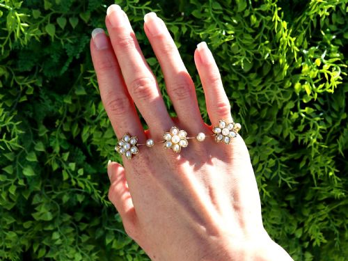 ANTIQUE VICTORIAN PEARL AND 18CT YELLOW GOLD NECKLACE BRACELET SET - ADDITIONAL PHOTO 1