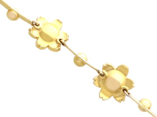 ANTIQUE VICTORIAN PEARL AND 18CT YELLOW GOLD NECKLACE BRACELET SET - ADDITIONAL PHOTO 12