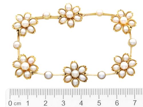 ANTIQUE VICTORIAN PEARL AND 18CT YELLOW GOLD NECKLACE BRACELET SET - ADDITIONAL PHOTO 15