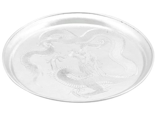 fig 3. Antique Chinese Export Silver Salver Circa 1890