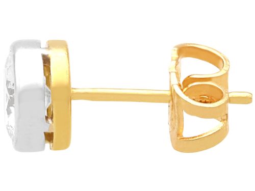 fig 5. Antique 1.37ct Diamond and 18ct Yellow Gold Stud Earrings Circa 1920
