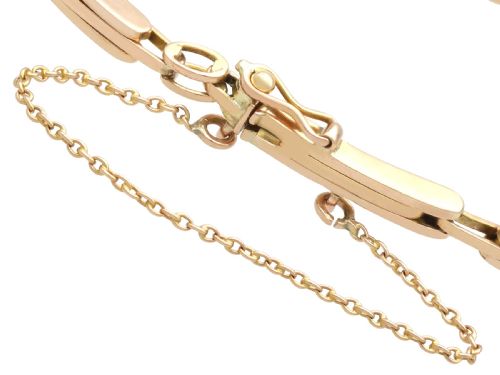 ANTIQUE SEED PEARL AND 012CT DIAMOND 15CT ROSE GOLD BRACELET CIRCA 1930 - ADDITIONAL PHOTO 7