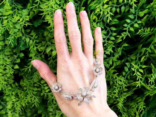 ANTIQUE FRENCH 850CT DIAMOND 9K GOLD AND SILVER NECKLACE CIRCA 1860 - ADDITIONAL PHOTO 1