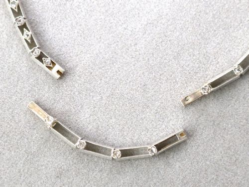 ANTIQUE FRENCH 850CT DIAMOND 9K GOLD AND SILVER NECKLACE CIRCA 1860 - ADDITIONAL PHOTO 6