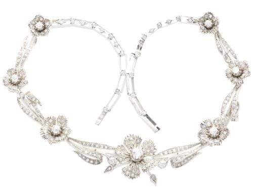 ANTIQUE FRENCH 850CT DIAMOND 9K GOLD AND SILVER NECKLACE CIRCA 1860 - ADDITIONAL PHOTO 8