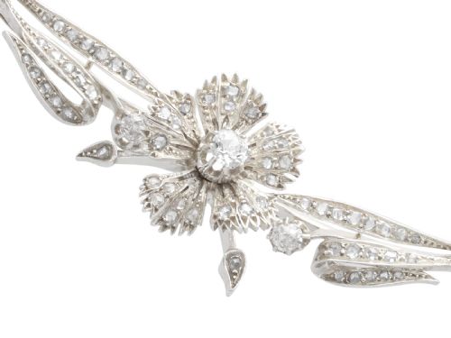 ANTIQUE FRENCH 850CT DIAMOND 9K GOLD AND SILVER NECKLACE CIRCA 1860 - ADDITIONAL PHOTO 10