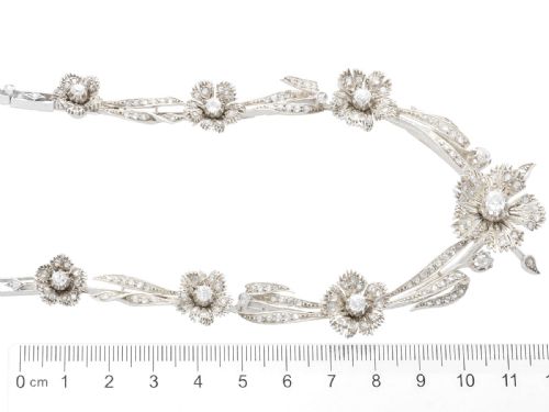 ANTIQUE FRENCH 850CT DIAMOND 9K GOLD AND SILVER NECKLACE CIRCA 1860 - ADDITIONAL PHOTO 14