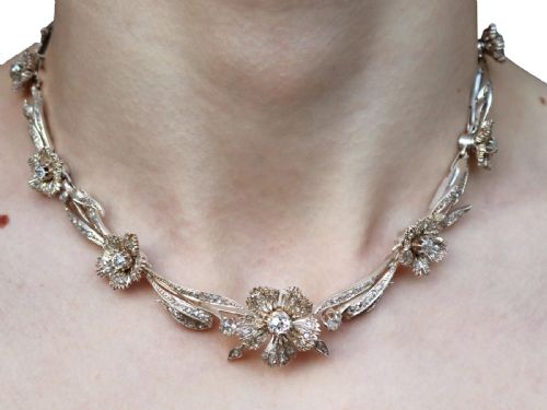 ANTIQUE FRENCH 850CT DIAMOND 9K GOLD AND SILVER NECKLACE CIRCA 1860 - ADDITIONAL PHOTO 18